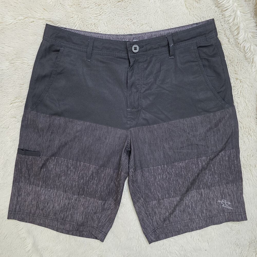 Men's Da Hui Black/ Striped Hybrid Collection Board Shorts Waist Size 34